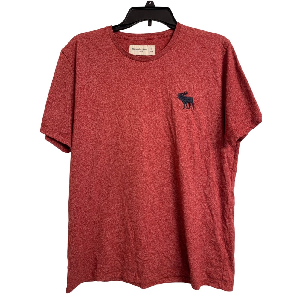 Abercrombie & Fitch Soft A&F Tee XL Red Heathered Moose Logo T-Shirt